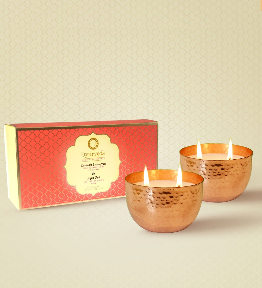 Lavender Lemongrass & Aqua Oud Candle by Song of India — primary soy wax candle product image