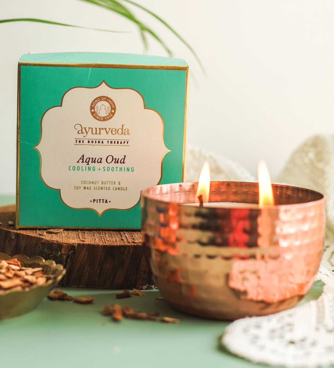 Aqua Oud Scented Candle by Song of India — primary soy wax candle product image