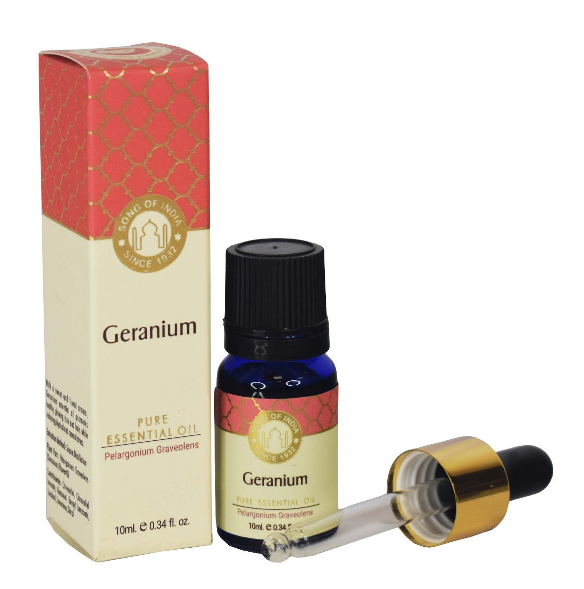 Geranium Pure Essential Oil by Song of India — primary fragrance oil bottle image