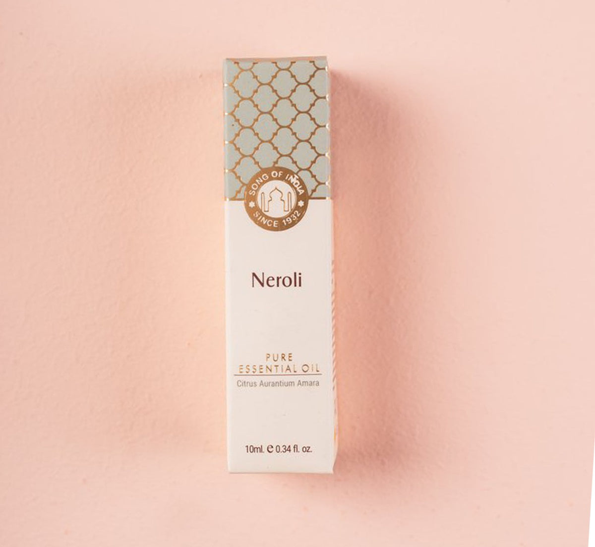 Neroli Pure Essential Oil by Song of India — oil bottle and packaging detail