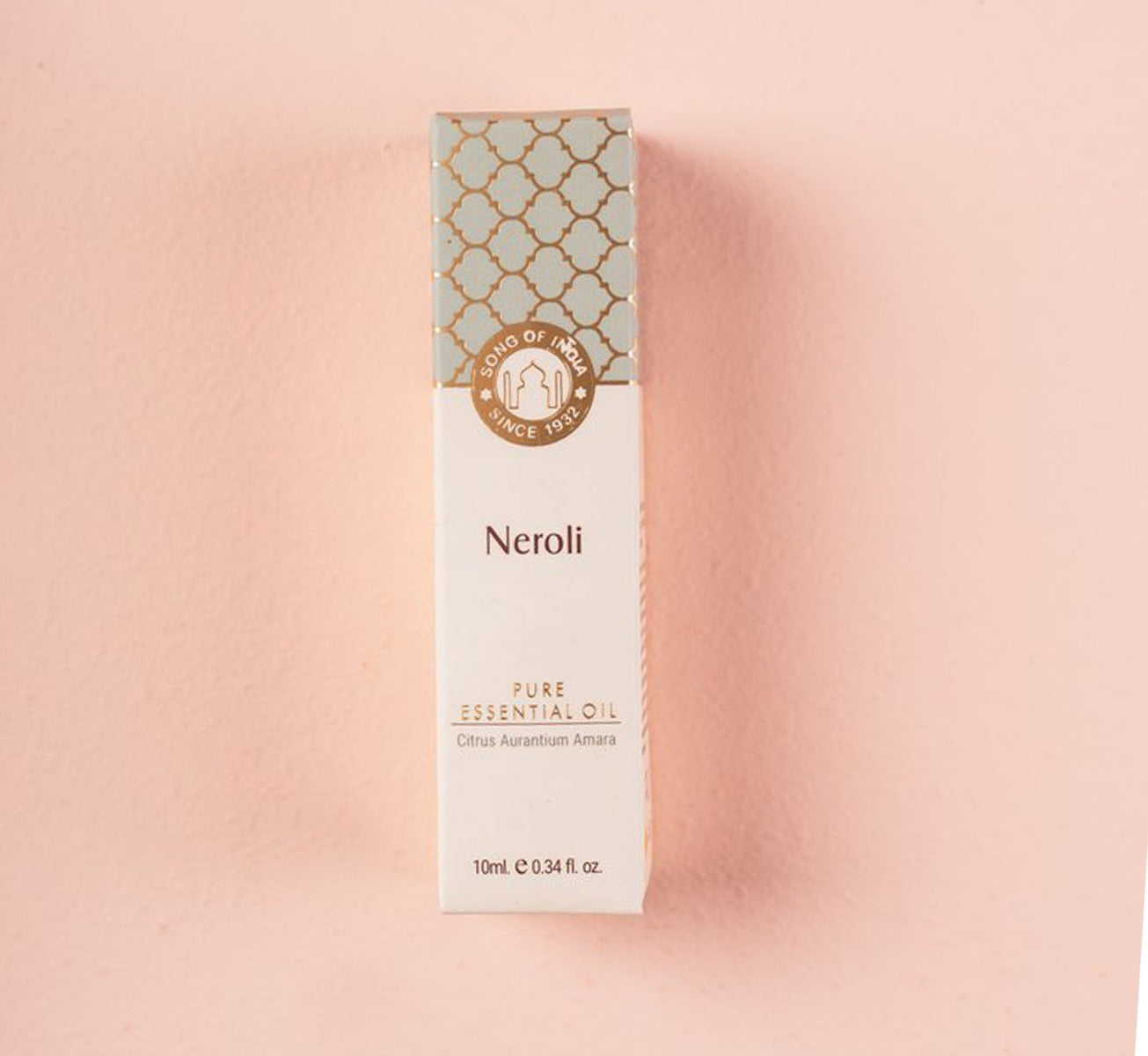Neroli Pure Essential Oil by Song of India — oil bottle and packaging detail