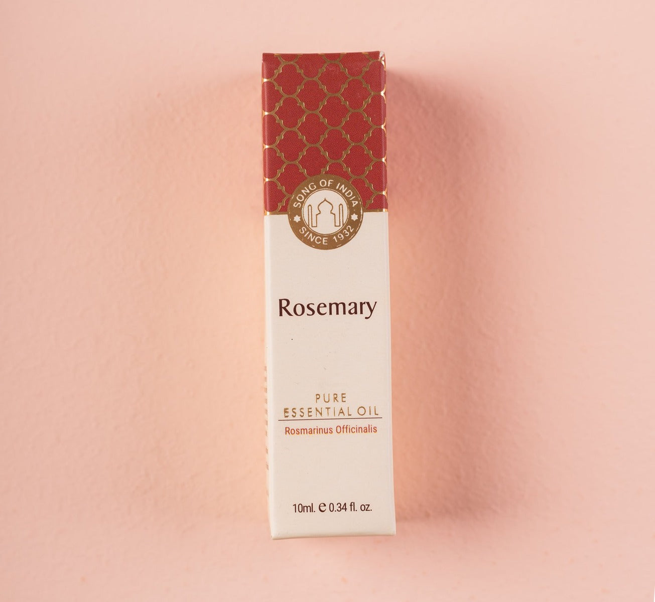 Rosemary Pure Essential Oil by Song of India — oil bottle and packaging detail