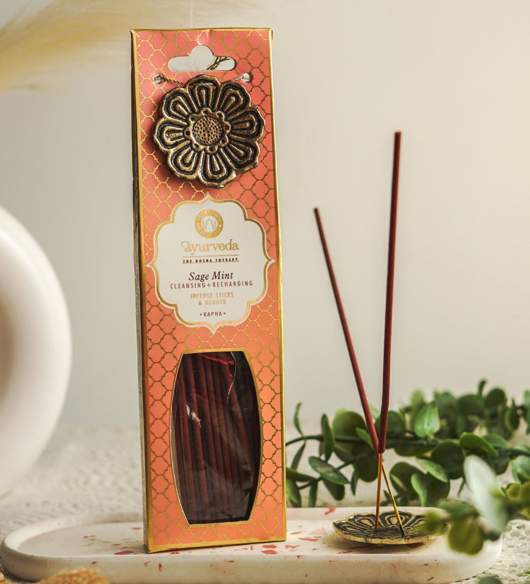 Sage Mint Ayurveda Incense Sticks with Holder by Song of India — primary incense product image