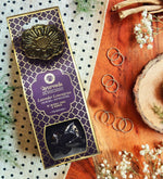 Lavender Lemongrass Ayurveda 20 Incense Cones with Holder by Song of India — incense sticks or cones packaging detail