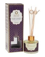Lavender Lemongrass Ayurveda Reed Diffuser by Song of India — reed diffuser bottle and reeds detail