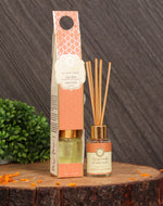 Sage Mint Ayurveda Reed Diffuser by Song of India — reed diffuser bottle and reeds detail