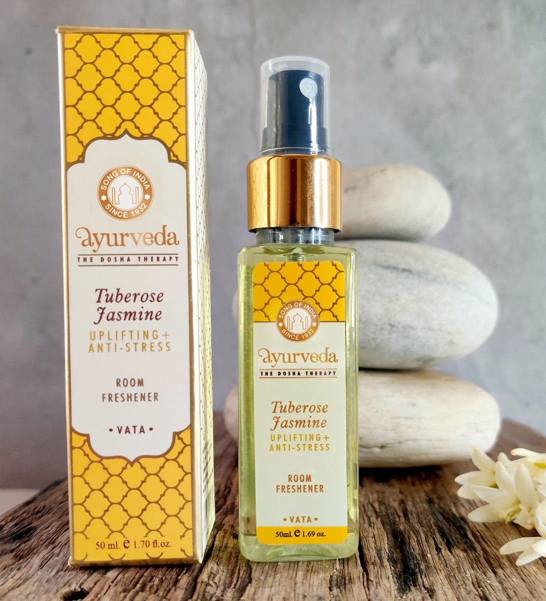 Tuberose Jasmine Ayurveda Room Spray by Song of India — product close-up detail