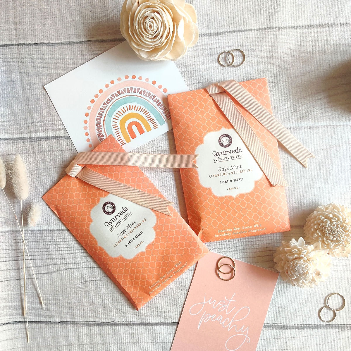 Sage Mint Scented Sachet by Song of India — giftable sachet styling detail