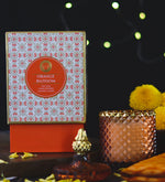Moroccan Orange Blossom Scented Candle by Song of India — soy wax candle jar and packaging detail