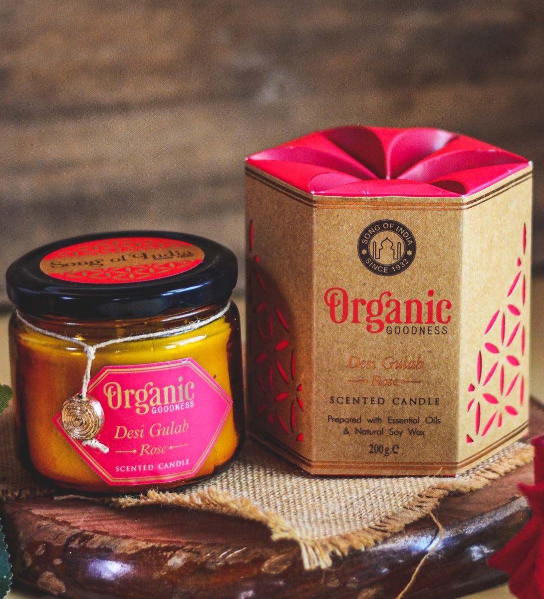 Desi Gulab - Rose Organic Soy Wax Candle by Song of India — primary soy wax candle product image
