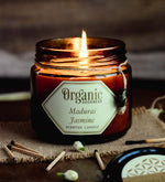Madurai Jasmine Organic Soy Wax Candle by Song of India — lifestyle candle setting