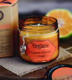 Nagpuri Narangi - Orange Organic Soy Wax Candle by Song of India — soy wax candle jar and packaging detail