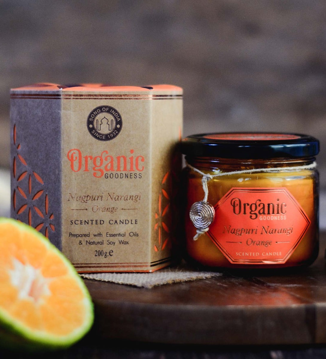 Nagpuri Narangi - Orange Organic Soy Wax Candle by Song of India — primary soy wax candle product image