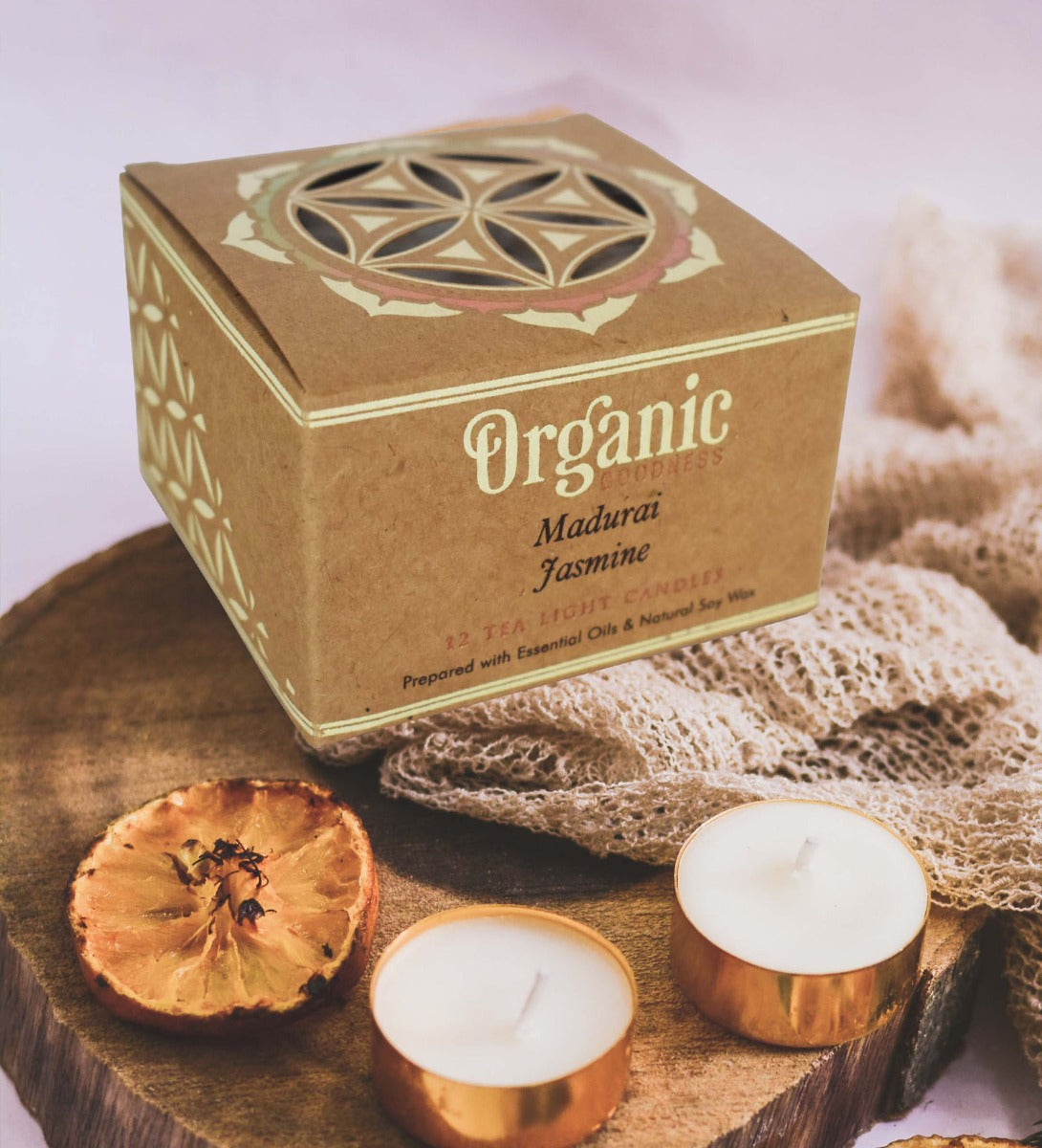 Madurai Jasmine Organic Tea Light Candle by Song of India — primary product image
