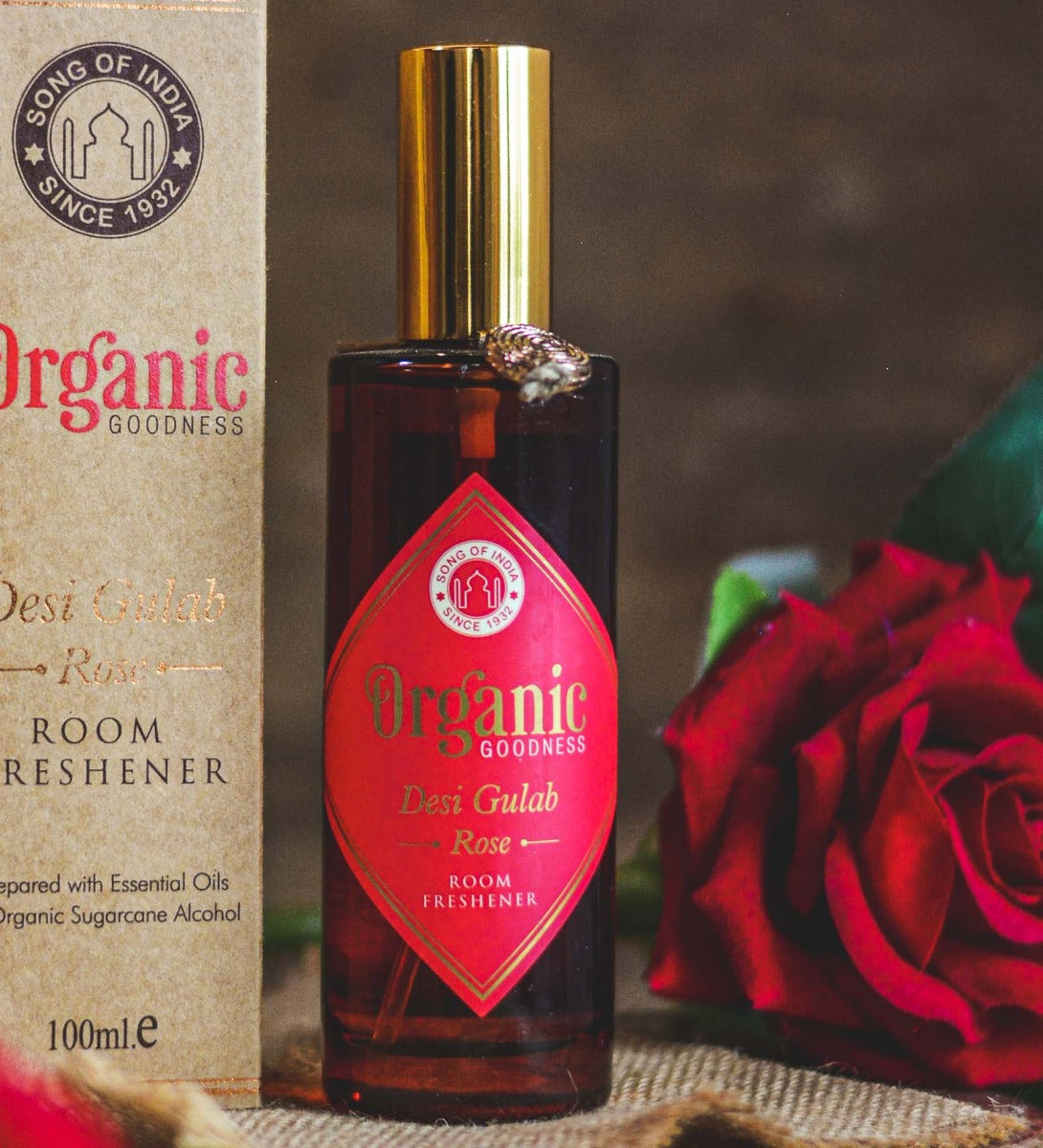 Desi Gulab - Rose Room Spray by Song of India — product packaging detail