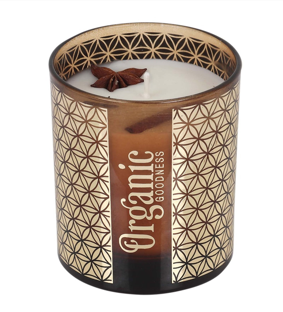 Lemongrass & Spice Organic Smudge Candle by Song of India — candle fragrance and label detail