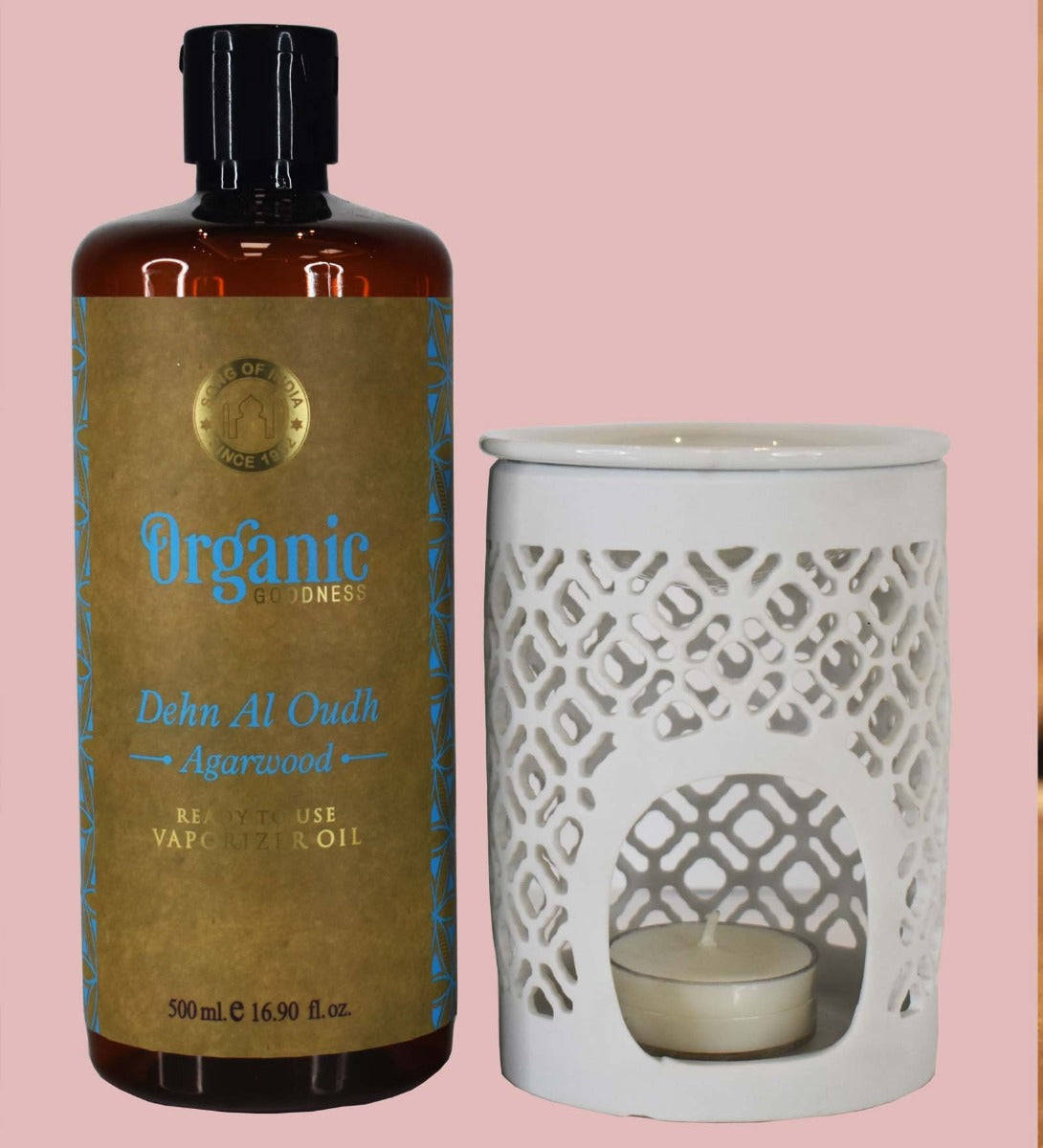 Dehn Al Oudh - Agarwood Vaporizer Oil by Song of India — oil bottle and packaging detail