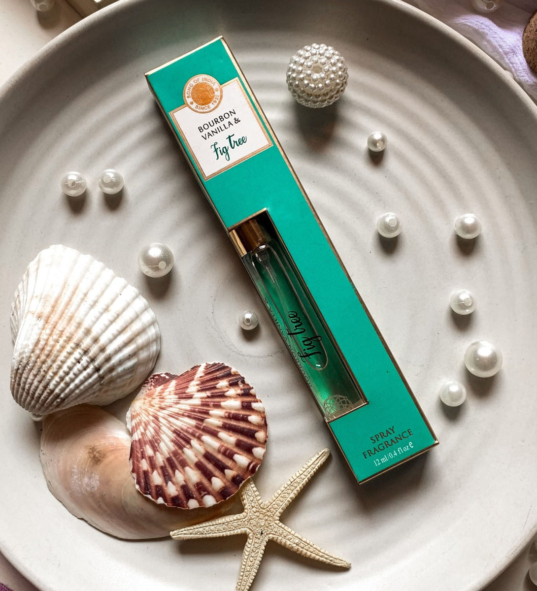 Fig Tree & Bourbon Vanilla Perfume Spray by Song of India — perfume bottle and packaging detail