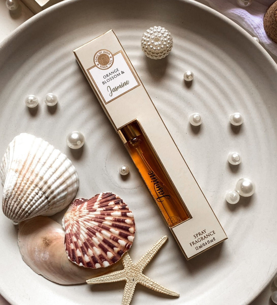 Jasmine & Orange Blossom Perfume Spray by Song of India — perfume bottle and packaging detail